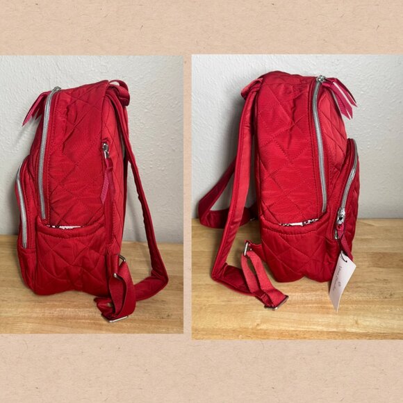 Vera Bradley Small Backpack in Performance Twill Cardinal Red NWT - Picture 5 of 12